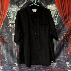 Canda by C&A Button Up Shirt Men's 46 Black Streetwear Summer Vacation Resort
